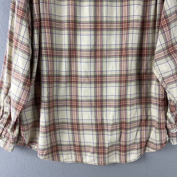 Lands End Viyella Wool Blend Shirt Mens XL Plaid Button Up Flannel Outdoor - Picture 10 of 13